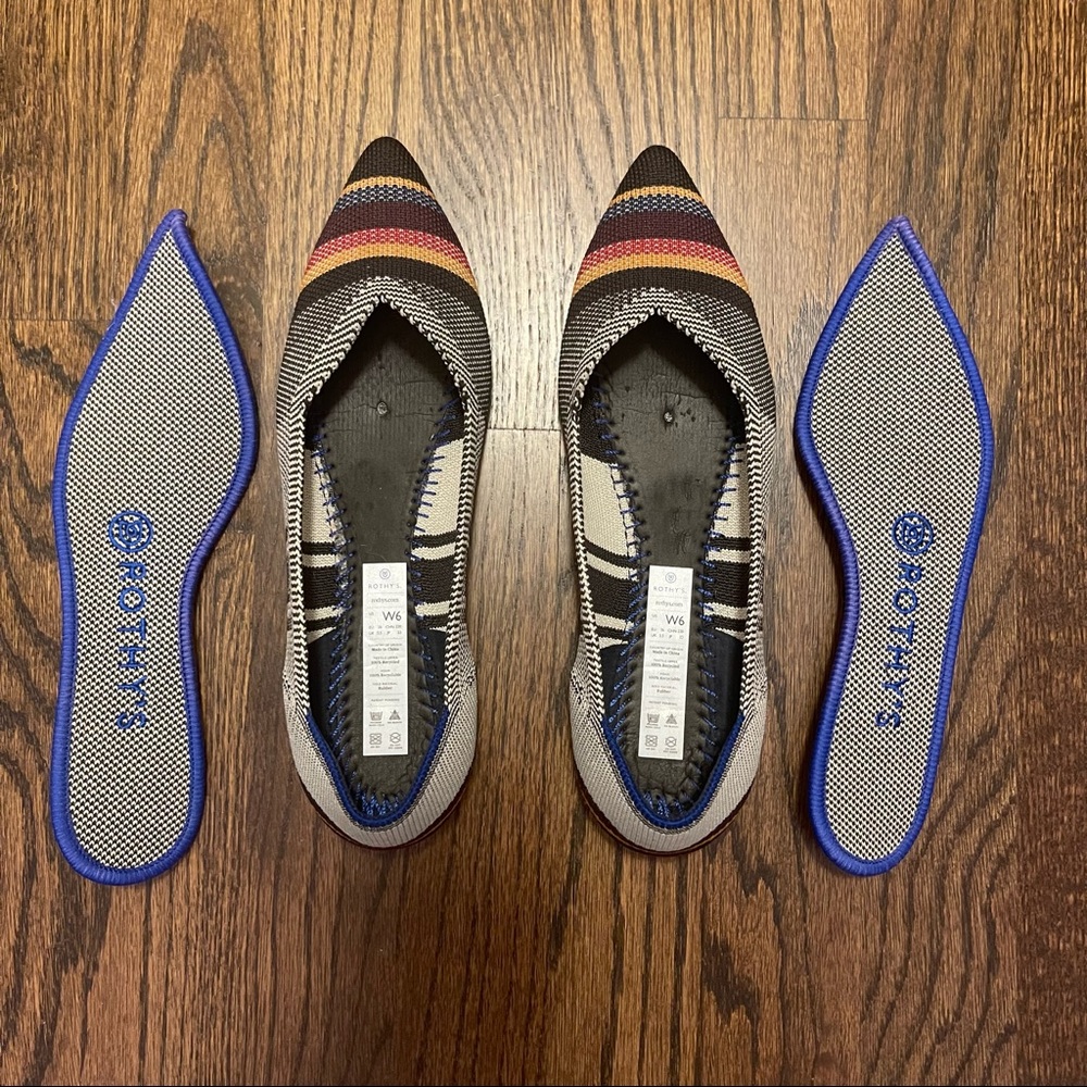 Rothy’s The Point Inverse Stripe Size 6